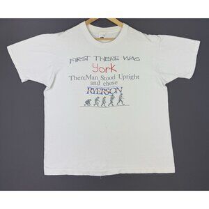 Vintage 90s York Ryerson University Canada Collegiate Humor White XL Tee Humor